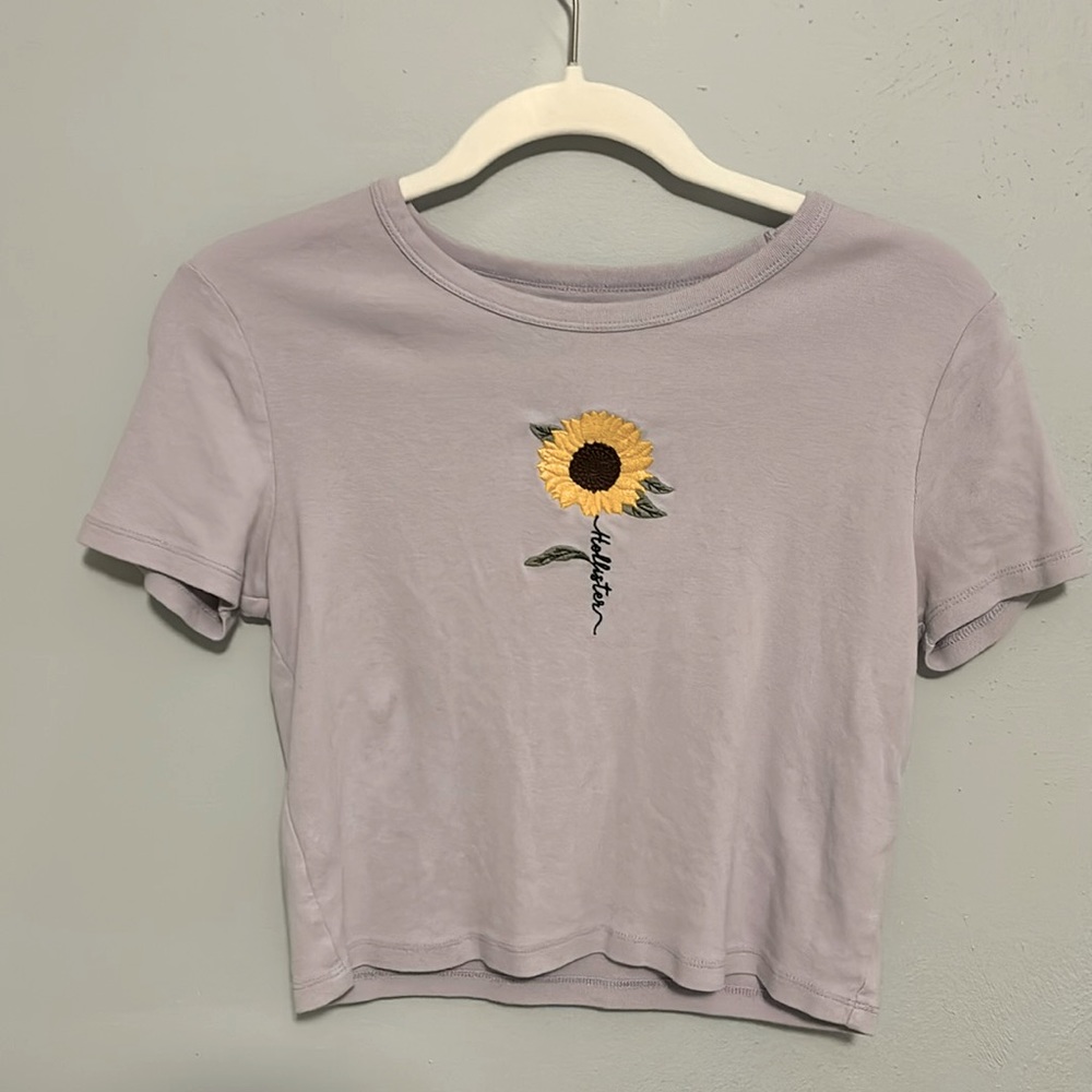 purple cropped sunflower baby tee